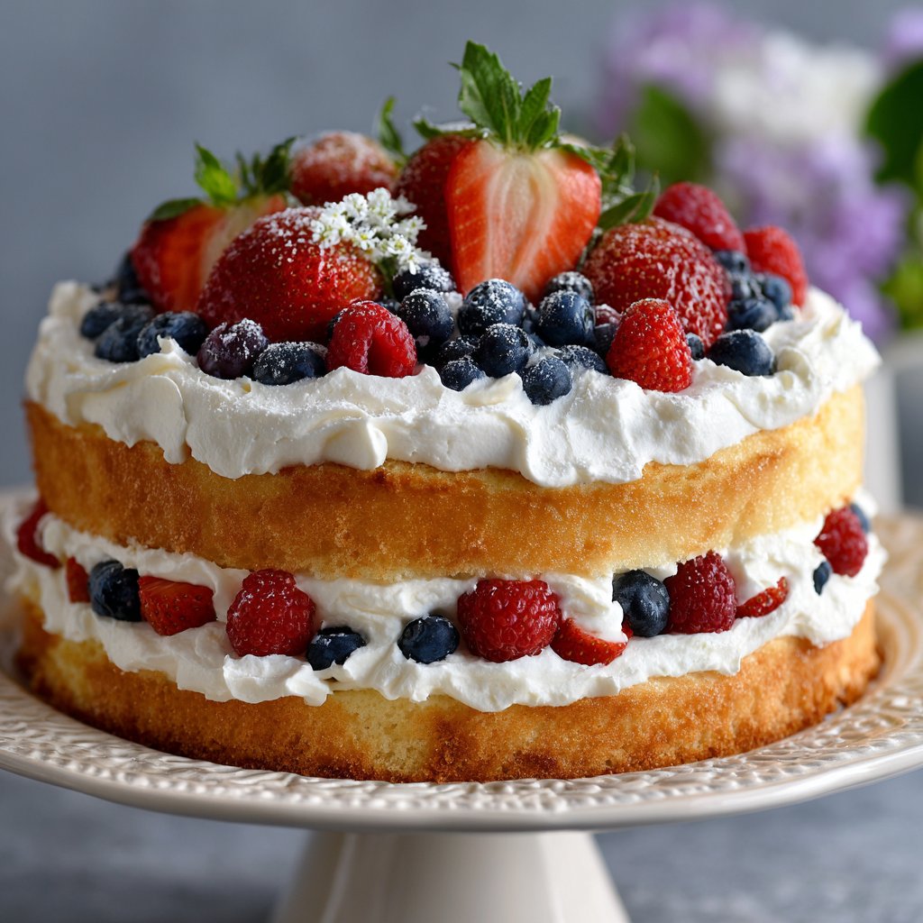 Fresh Berry Chantilly Layer Cake