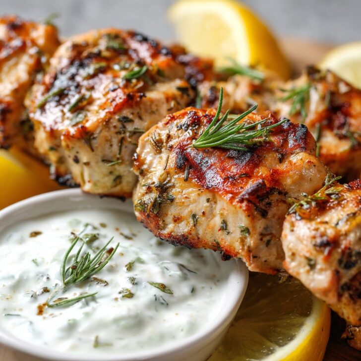 Grilled Lemon Herb Chicken Skewers with Yogurt Dip Recipe Guide