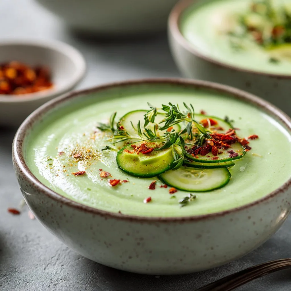 Chilled Avocado Cucumber Soup