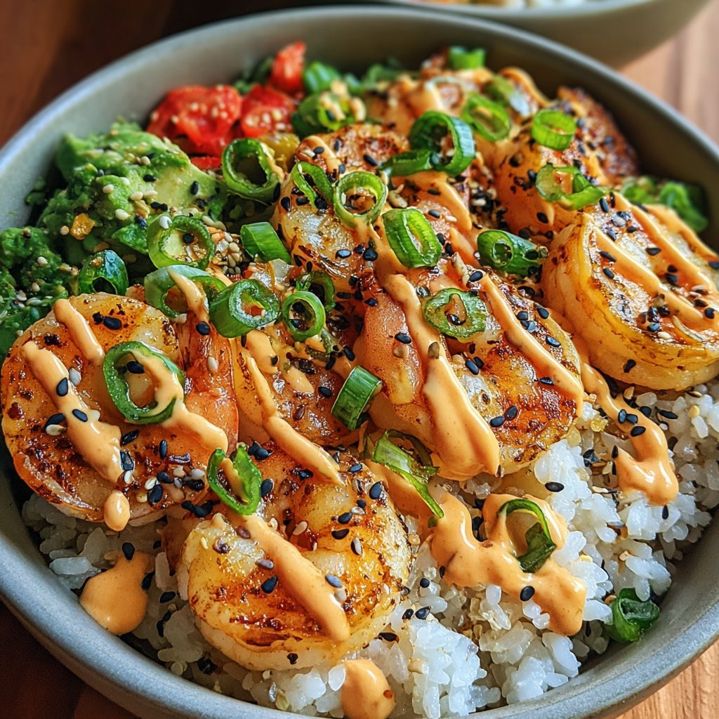 Shrimp Rice Bowls with Spicy Mayo