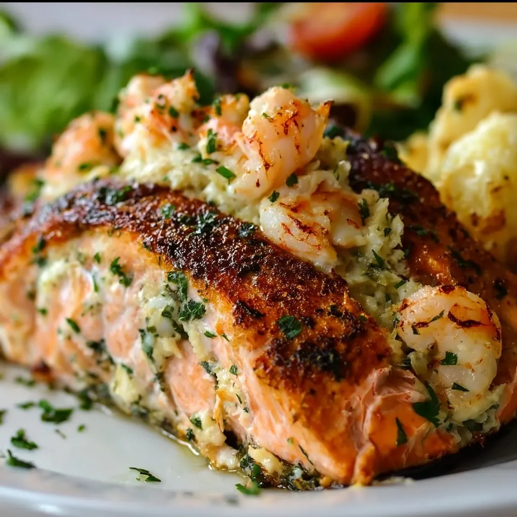 Crab & Shrimp Stuffed Salmon