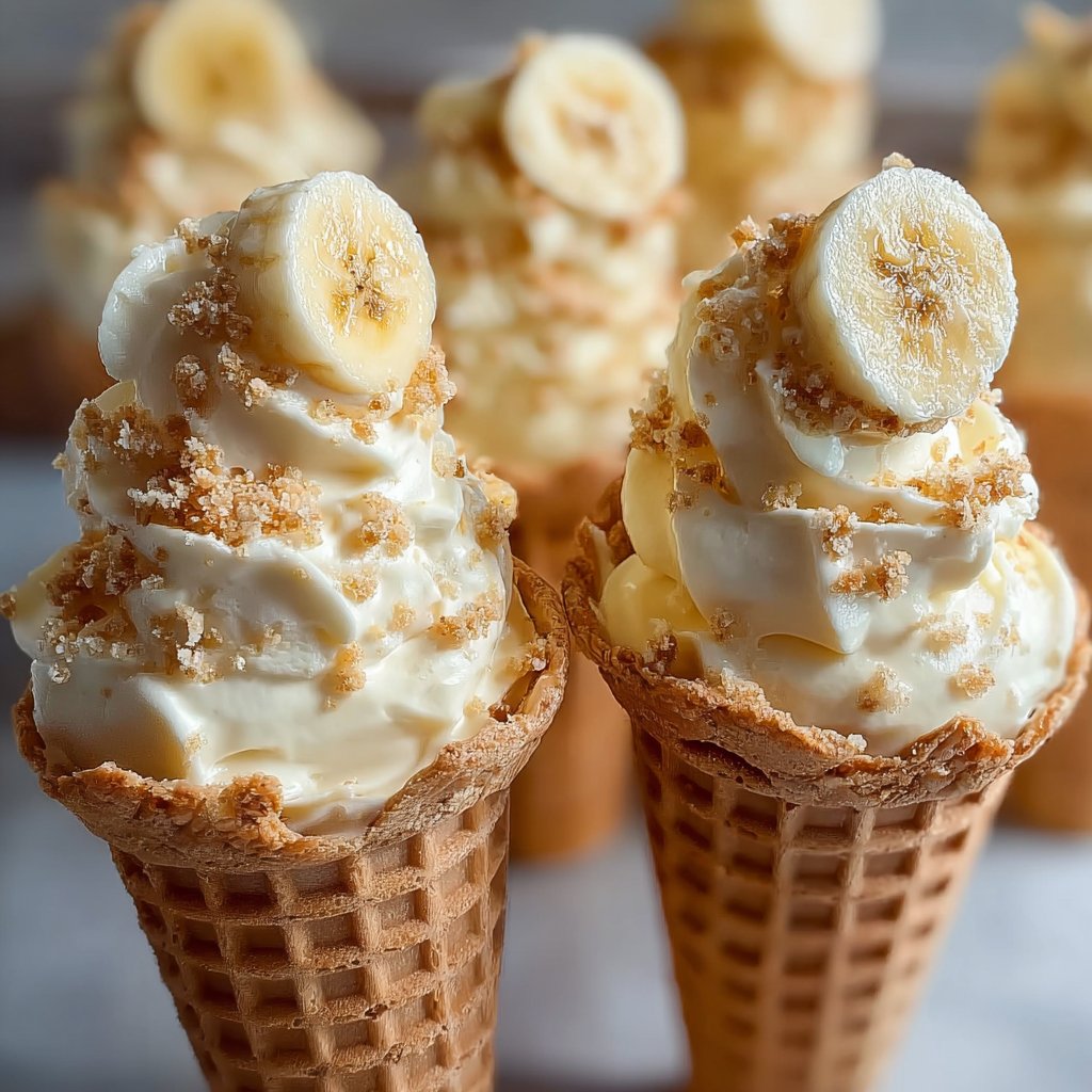 Banana Pudding Cheesecake Cones