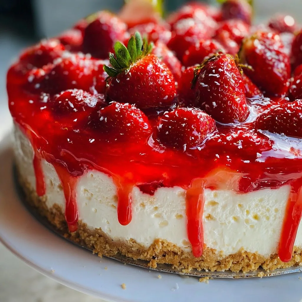 No-Bake Strawberry Cheesecake Recipe: My Lazy Day Favorite NO-BAKE STRAWBERRY CHEESECAKE