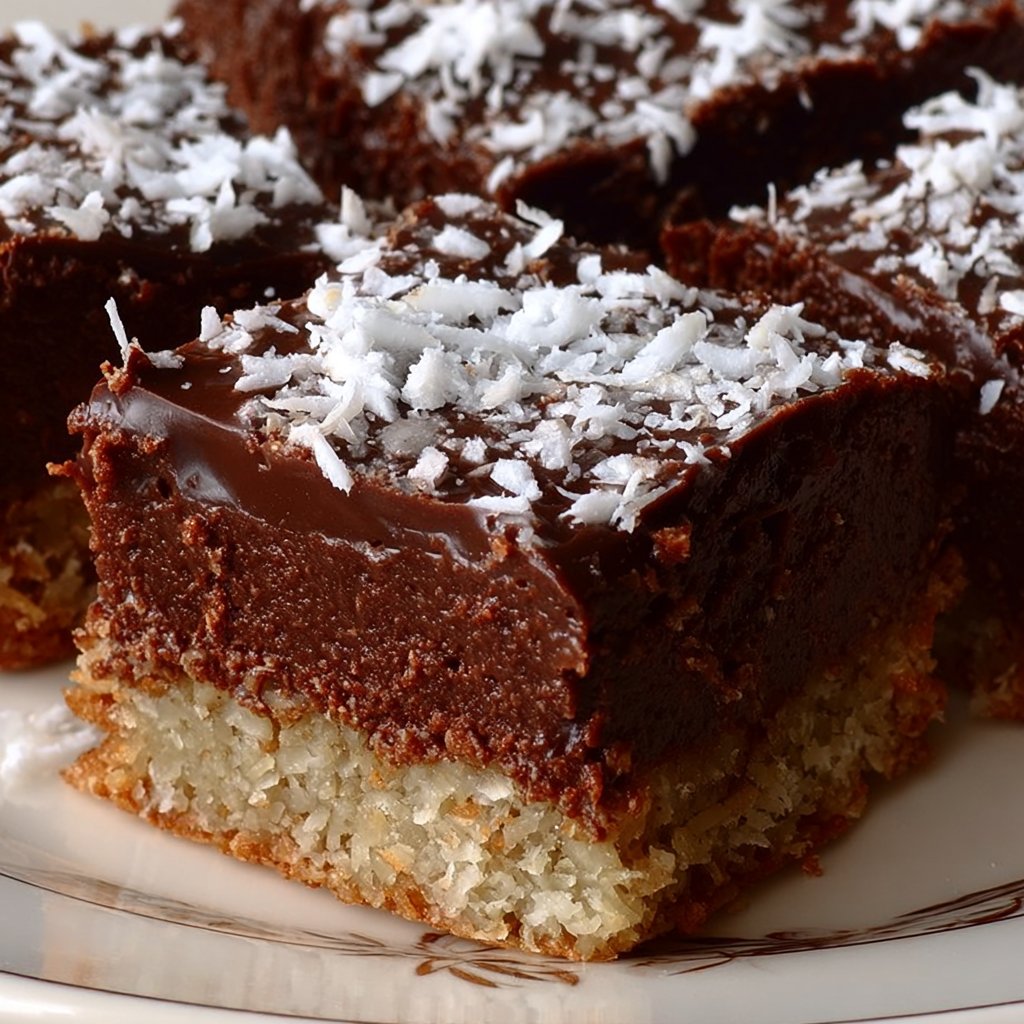 Choc coconut slice