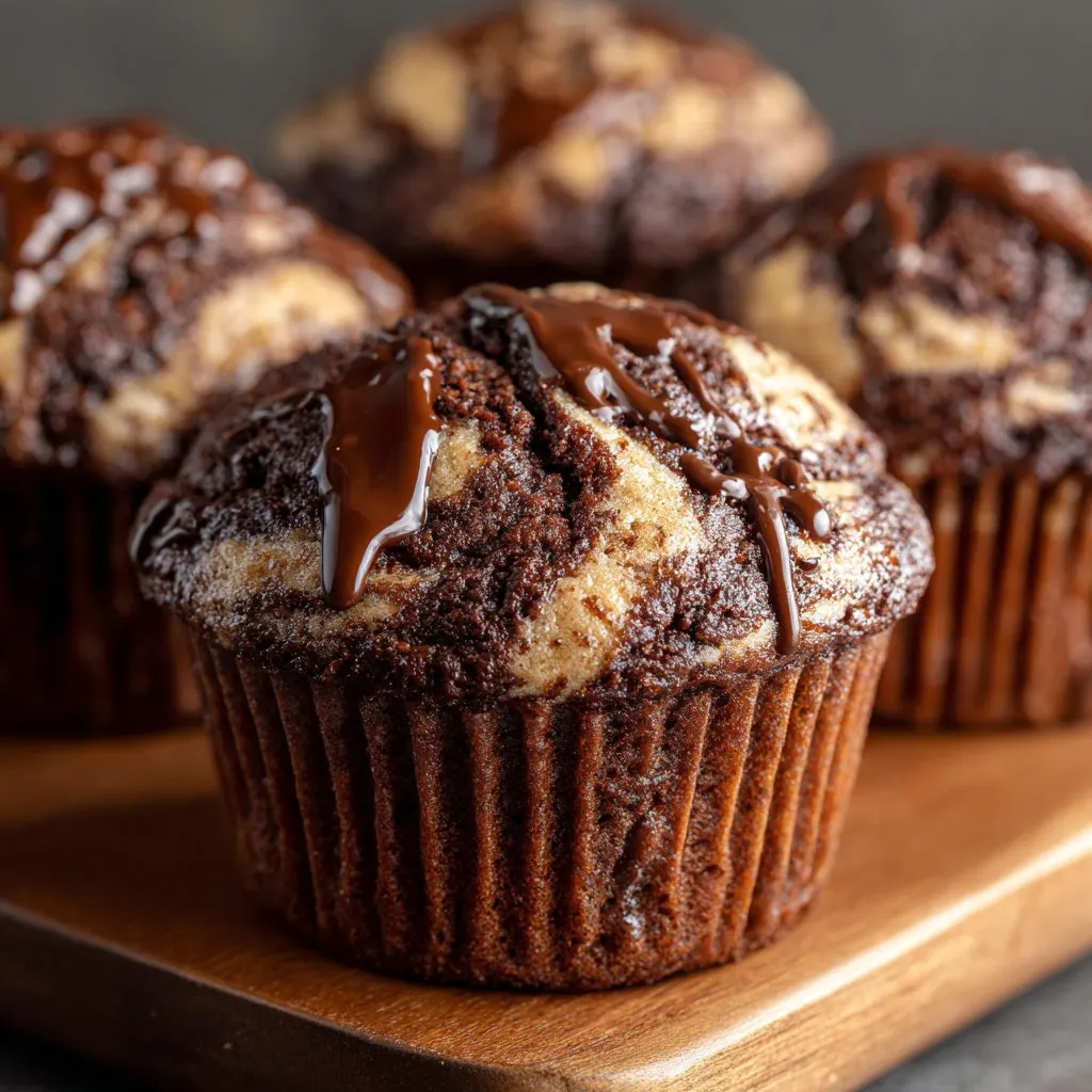 Chocolate Peanut Butter Swirl Muffins