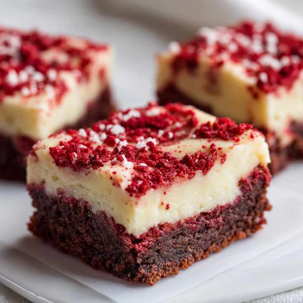 Red Velvet Cheesecake Brownie Bars