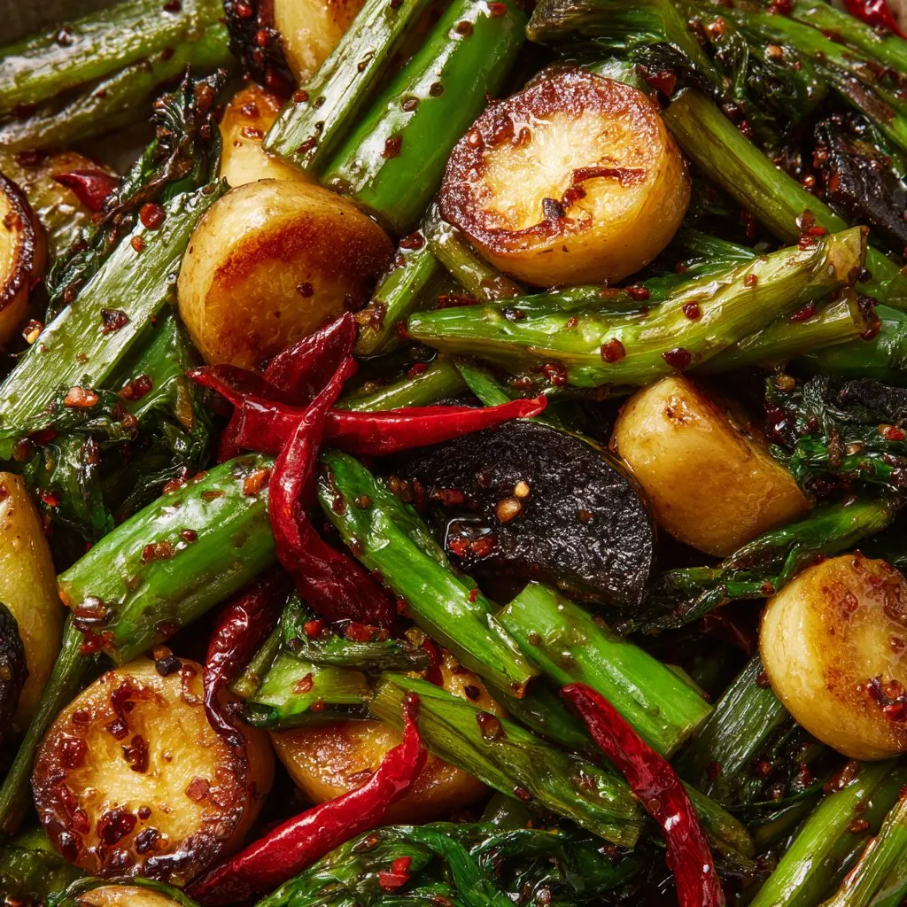 Blistered Vegetables with Scallion Oil: My Go-To Flavor Bomb Blistered Vegetables with Scallion Oil