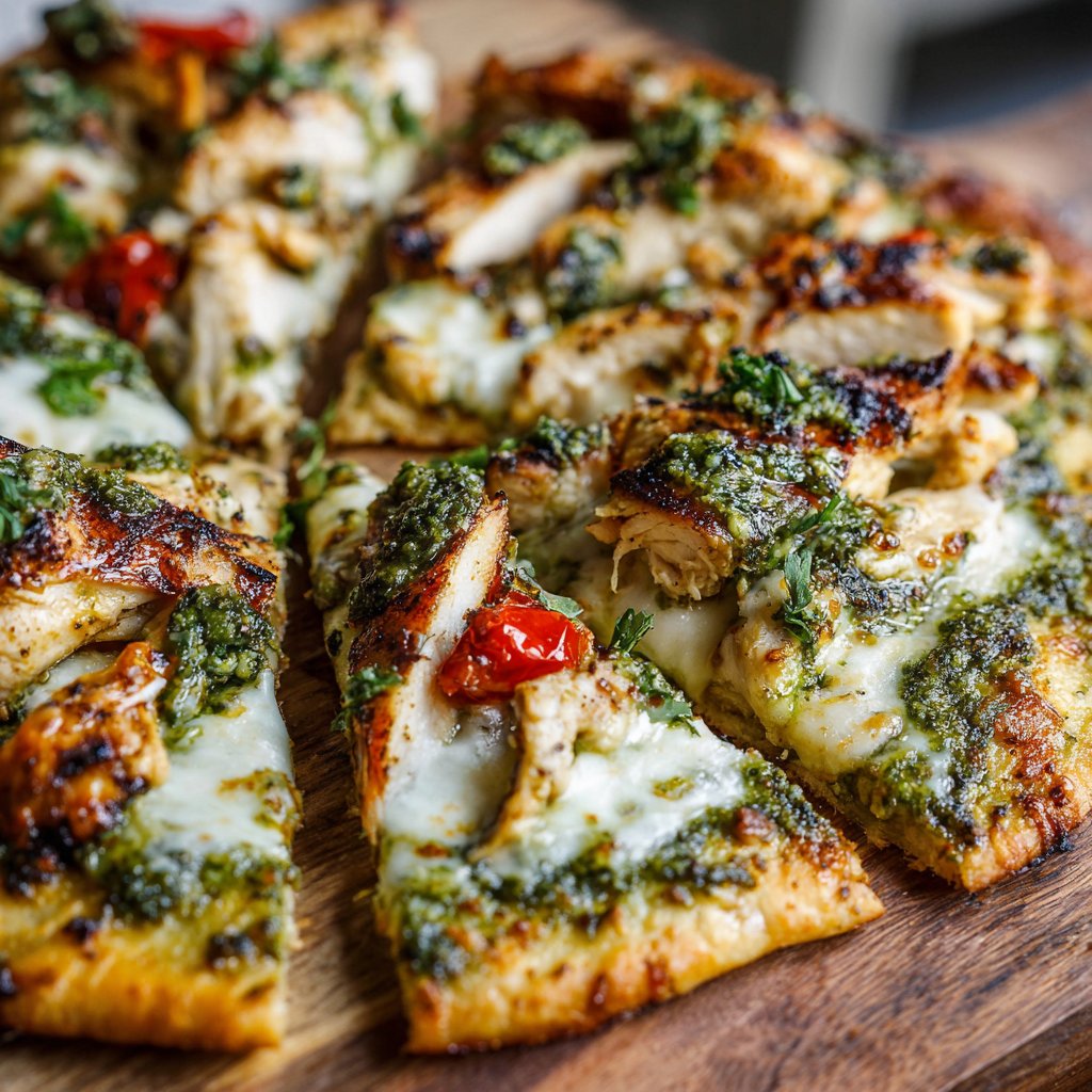 Grilled Pesto Pizza with Chicken & Mozzarella: My Go-To Recipe Grilled Pesto Pizza with Chicken & Mozzarella
