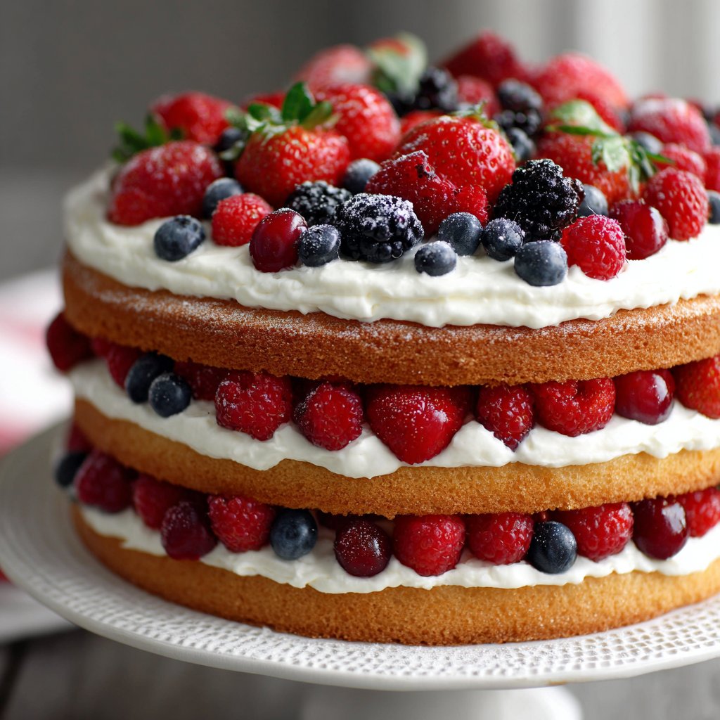 Fresh Berry Chantilly Layer Cake: My Real Kitchen Story Fresh Berry Chantilly Layer Cake