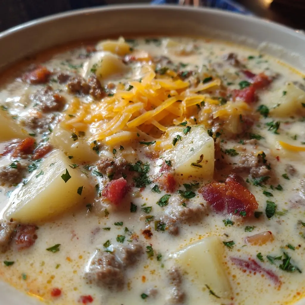 Crockpot Creamy Potato & Hamburger Soup: Cozy, Easy Recipe Crockpot Creamy Potato & Hamburger Soup