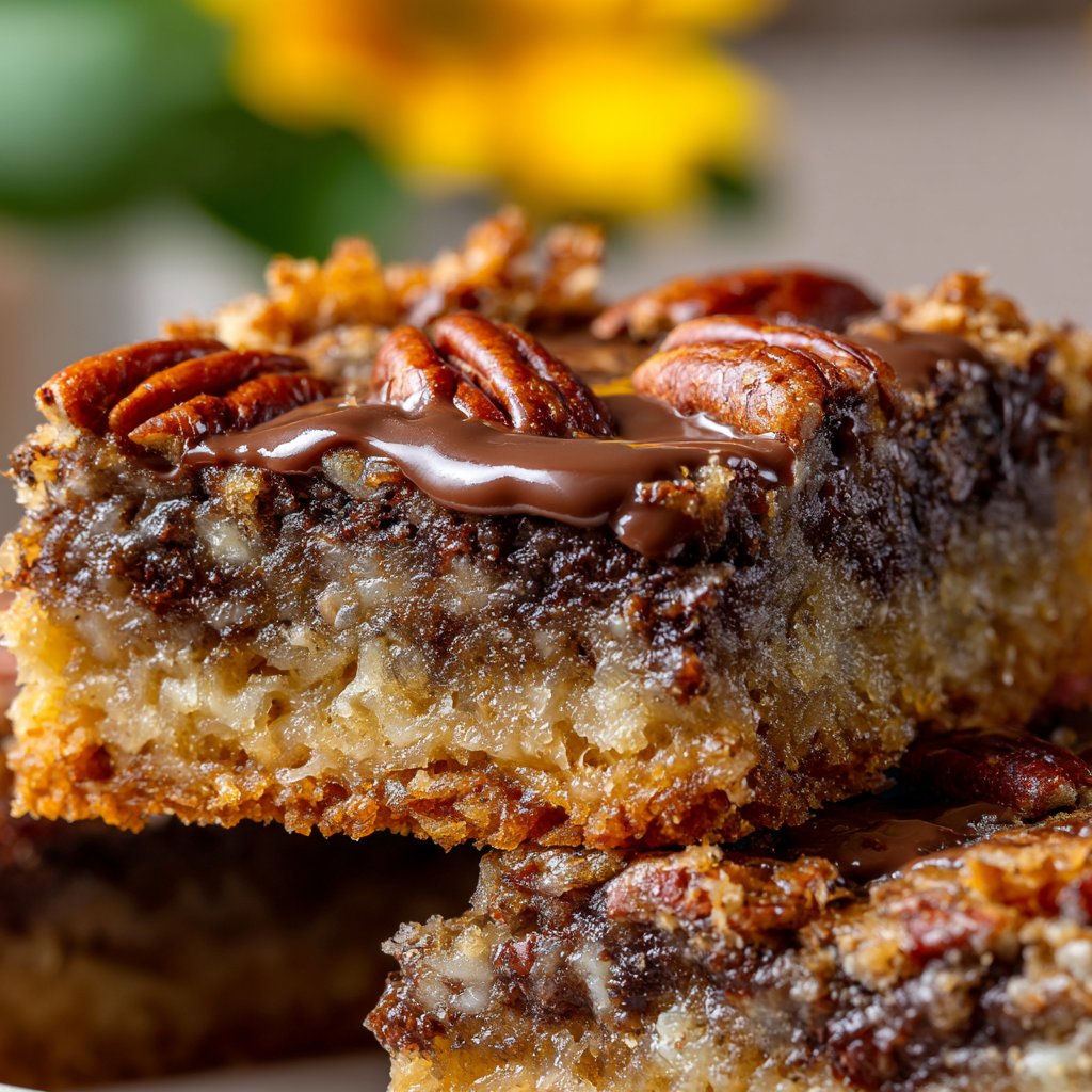 German Chocolate Pecan Pie Bars