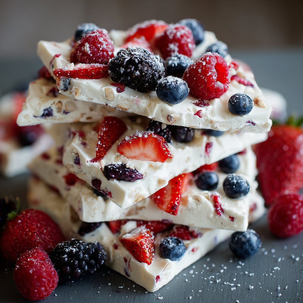Frozen Yogurt Bark with Berries: My Go-To Summer Snack Frozen Yogurt Bark with Berries