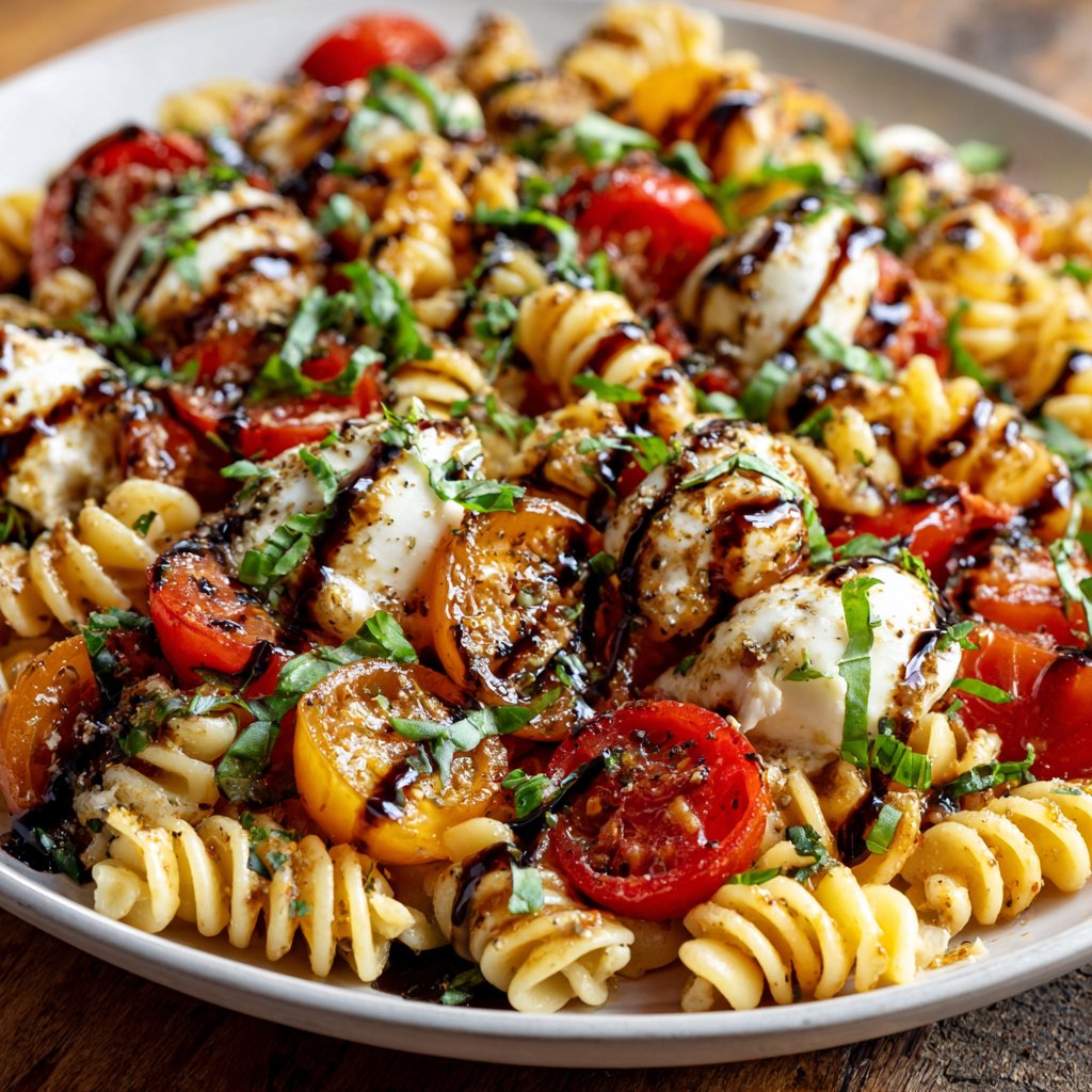 Caprese Pasta Salad with Balsamic Glaze: My Easy Summer Fix Caprese Pasta Salad with Balsamic Glaze