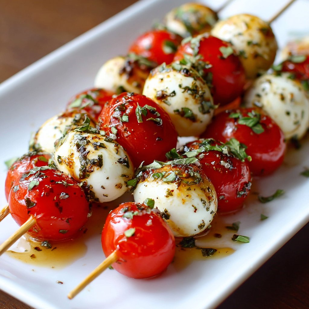 Tomato Basil Mozzarella Skewers: My Go-To Easy Appetizer Tomato Basil Mozzarella Skewers