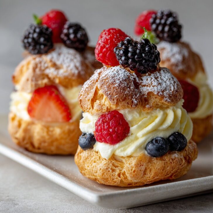 Lemon Cream Puffs with Fresh Berries: A Tangy, Dreamy Treat