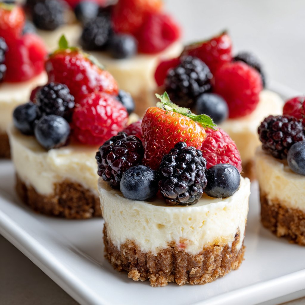 Mini Cheesecake Bites with Summer Fruits