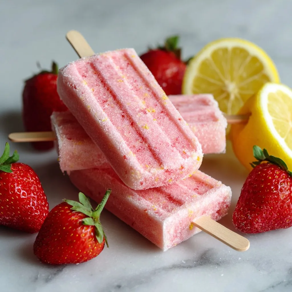 Strawberry Lemonade Popsicles