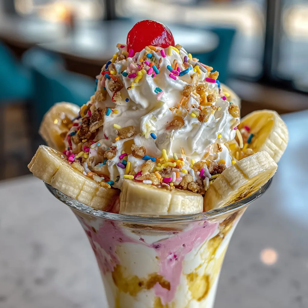 Frozen Yogurt Banana Split