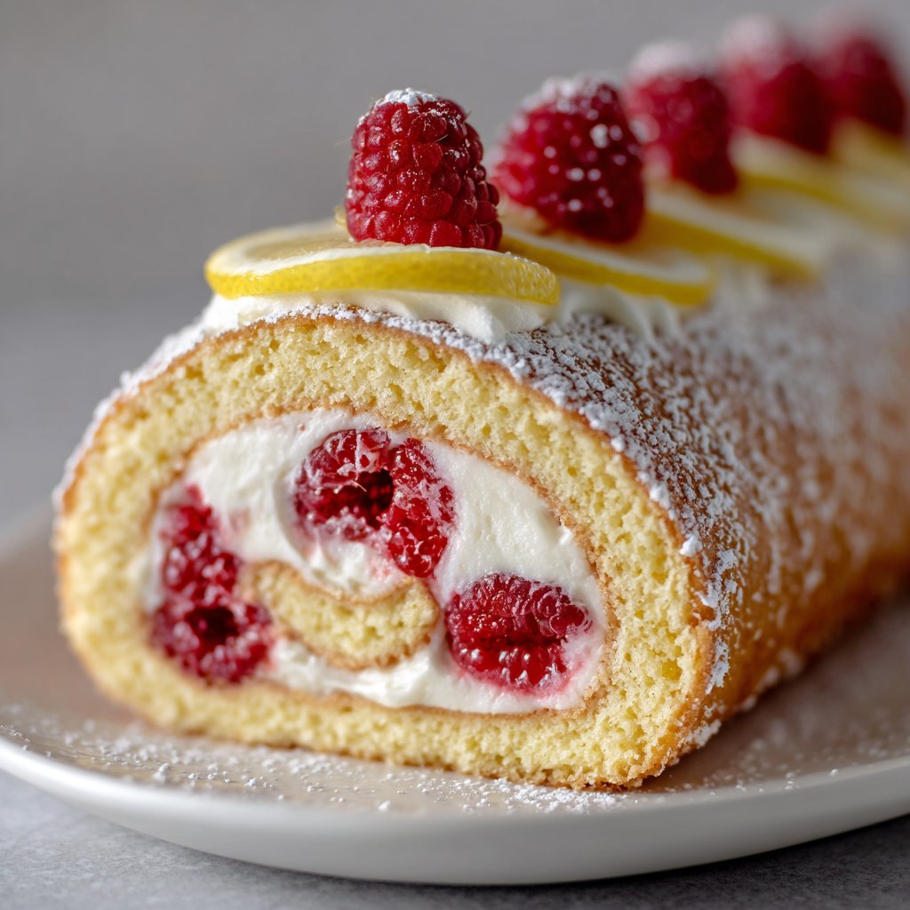 Lemon Raspberry Swiss Roll