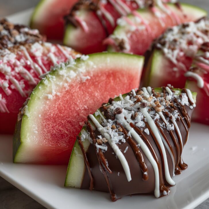 Chocolate Dipped Watermelon Slices: My Sunny Day Treat