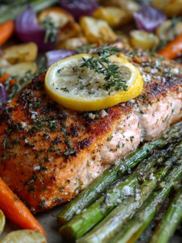 One-Pan Lemon Herb Salmon with Roasted Veggies for Busy Moms