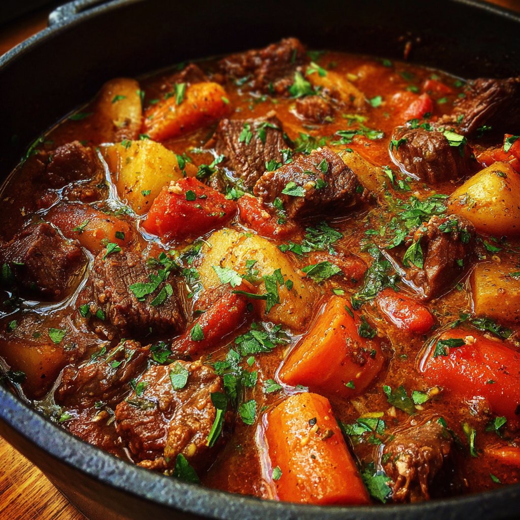 Dutch Oven Beef Stew with Tender Root Veggies
