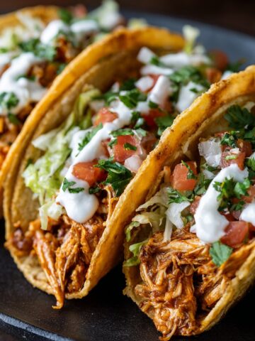 Crock Pot Chicken Tacos with Juicy Seasoned Filling