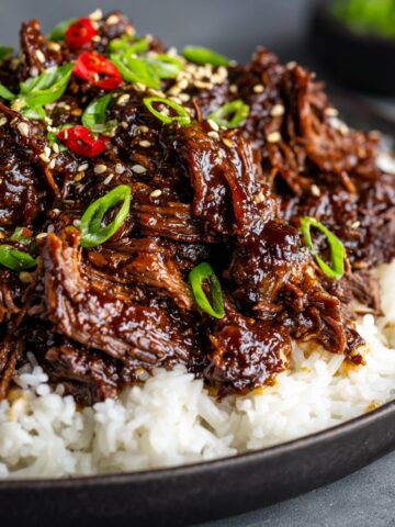 Korean Slow Cooker Beef with Sweet and Savory Glaze