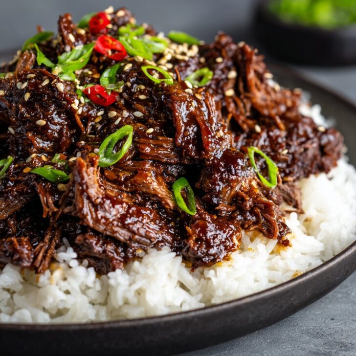 Korean Slow Cooker Beef with Sweet and Savory Glaze