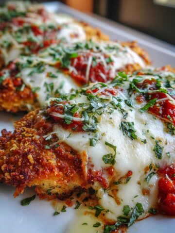 Chicken Parmesan Dinner with Crispy Mozzarella Topping