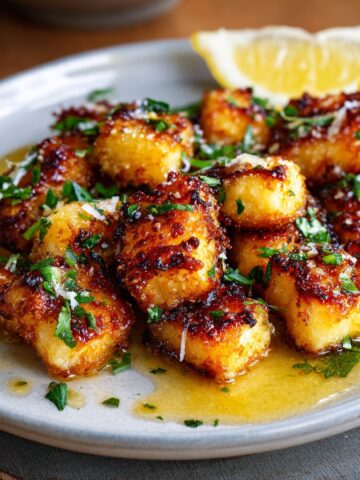 Crispy Halloumi Bites with Honey Lemon Drizzle