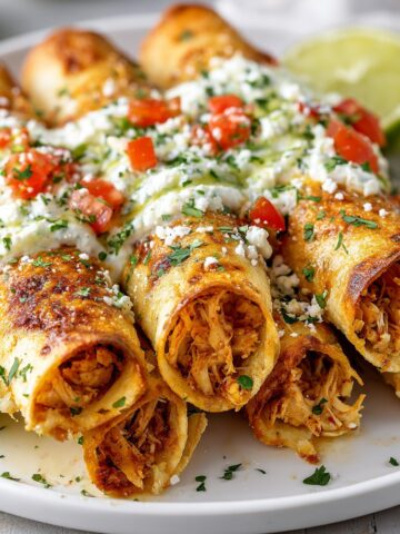 Crispy Baked Taquitos with Shredded Chicken