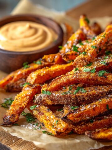 Seasoned Sweet Potato Fries with Chipotle Mayo