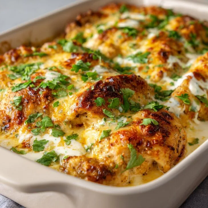 Green Chili Chicken Bake with Creamy Sauce