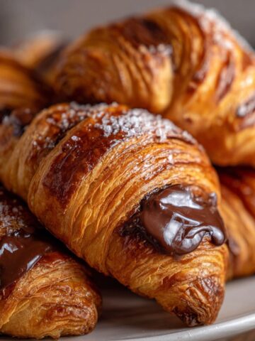 Flaky Chocolate Croissants with Melted Centers