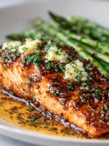 Honey Glazed Salmon with Garlic Butter