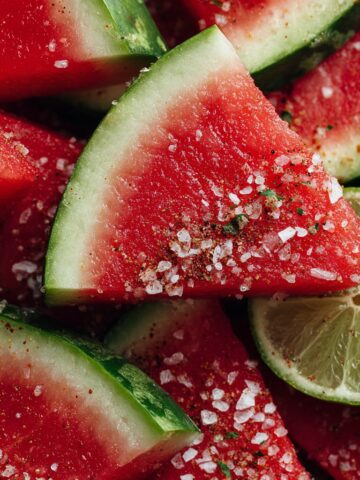 Juicy Watermelon Slices with Tajín and Lime