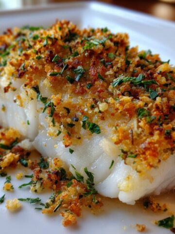 Oven-Baked Cod with Garlic Herb Crumbs