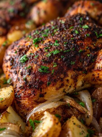 Cajun Roasted Chicken with Potatoes and Onions