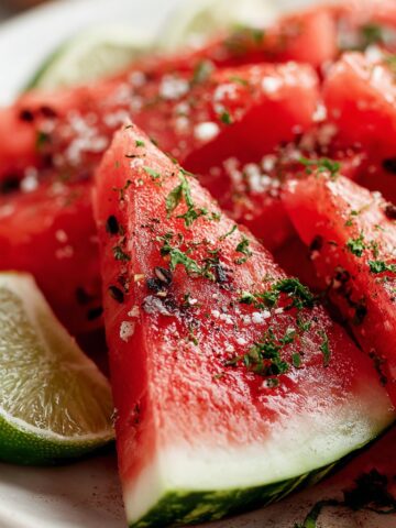 Watermelon Wedges with Tajín and Lime Juice