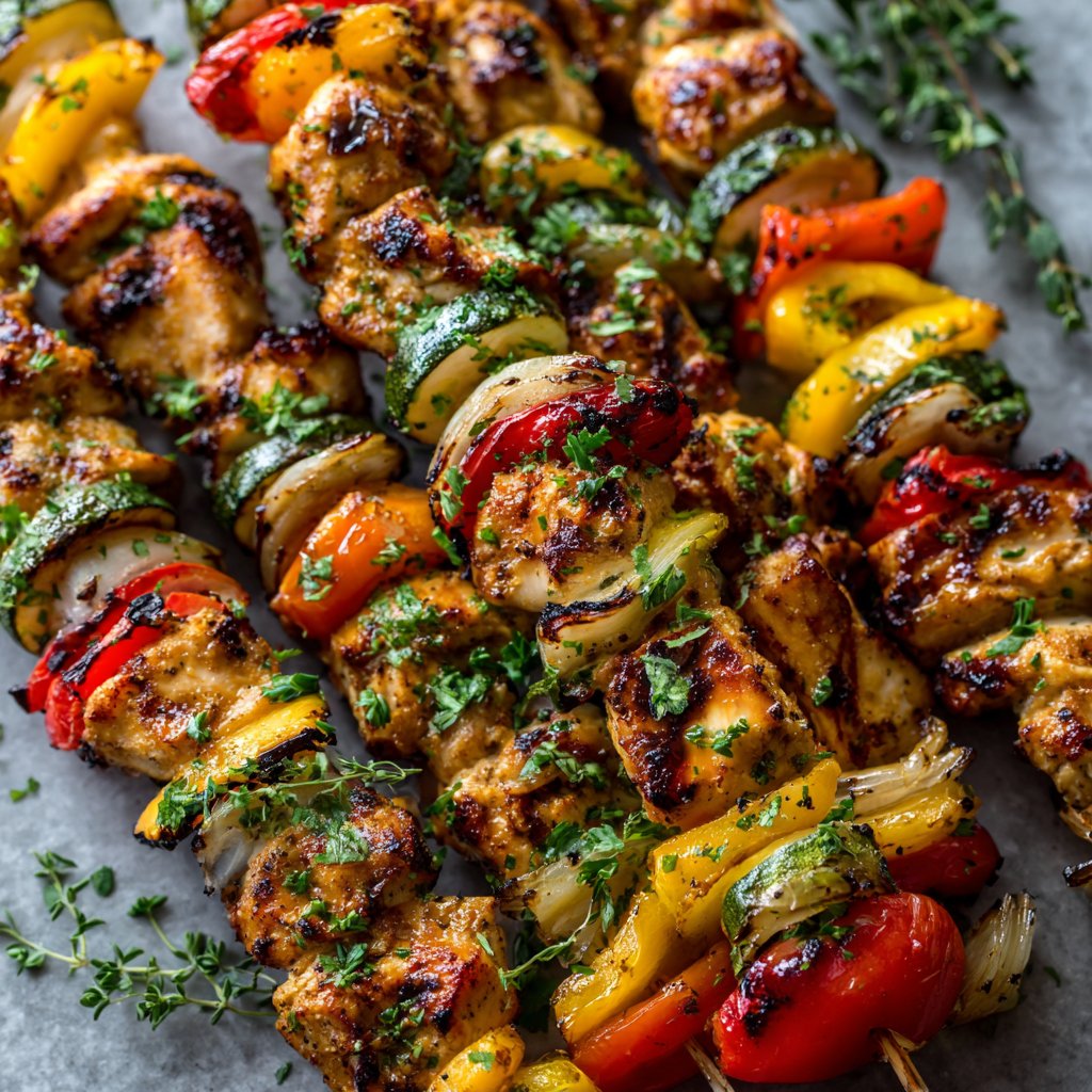 Summer Dinner Recipes with Grilled Chicken Skewers