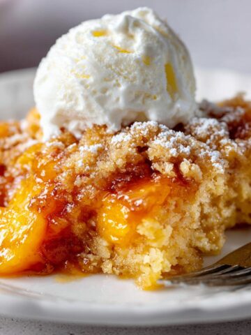 Peach Cobbler Dump Cake with Butter Cake Mix