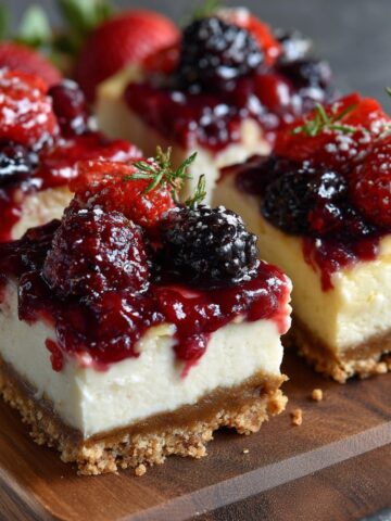 Berry Cheesecake Bars with Almond Crust