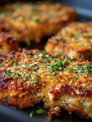 Crispy Bread and Crumbs Pork Chops in Oven