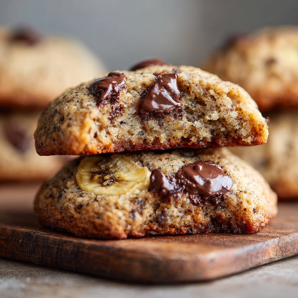 Banana Bread Cookies with Soft Banana Center