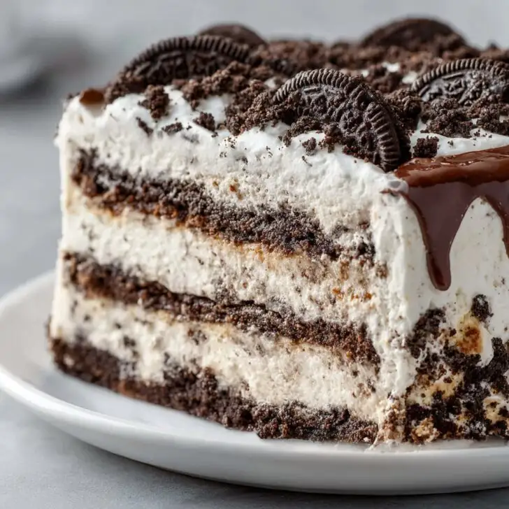 Oreo Ice Cream Cake with Layers of Fudge and Crunch