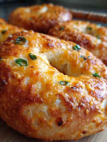 Sourdough Discard Bagels with Cheddar Jalapeño