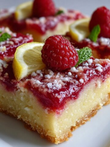 Lemon Raspberry Bars with Buttery Shortbread Base