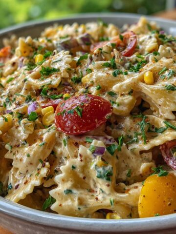 Street Corn Pasta Salad with Creamy Chili Dressing