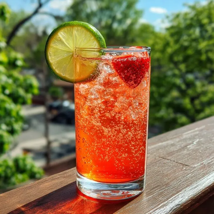 Strawberry Dirty Sprite with Lemon-Lime Soda Twist